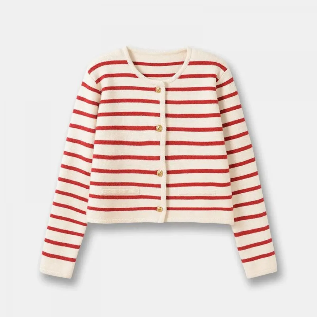Cardigan Cardigan lavorato a maglia piccolo a righe bianche nere da donna Nuovo cappotto maglione corto da indossare autunno inv
