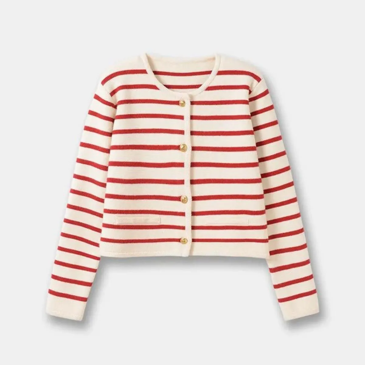 Cardigan Cardigan lavorato a maglia piccolo a righe bianche nere da donna Nuovo cappotto maglione corto da indossare autunno inv