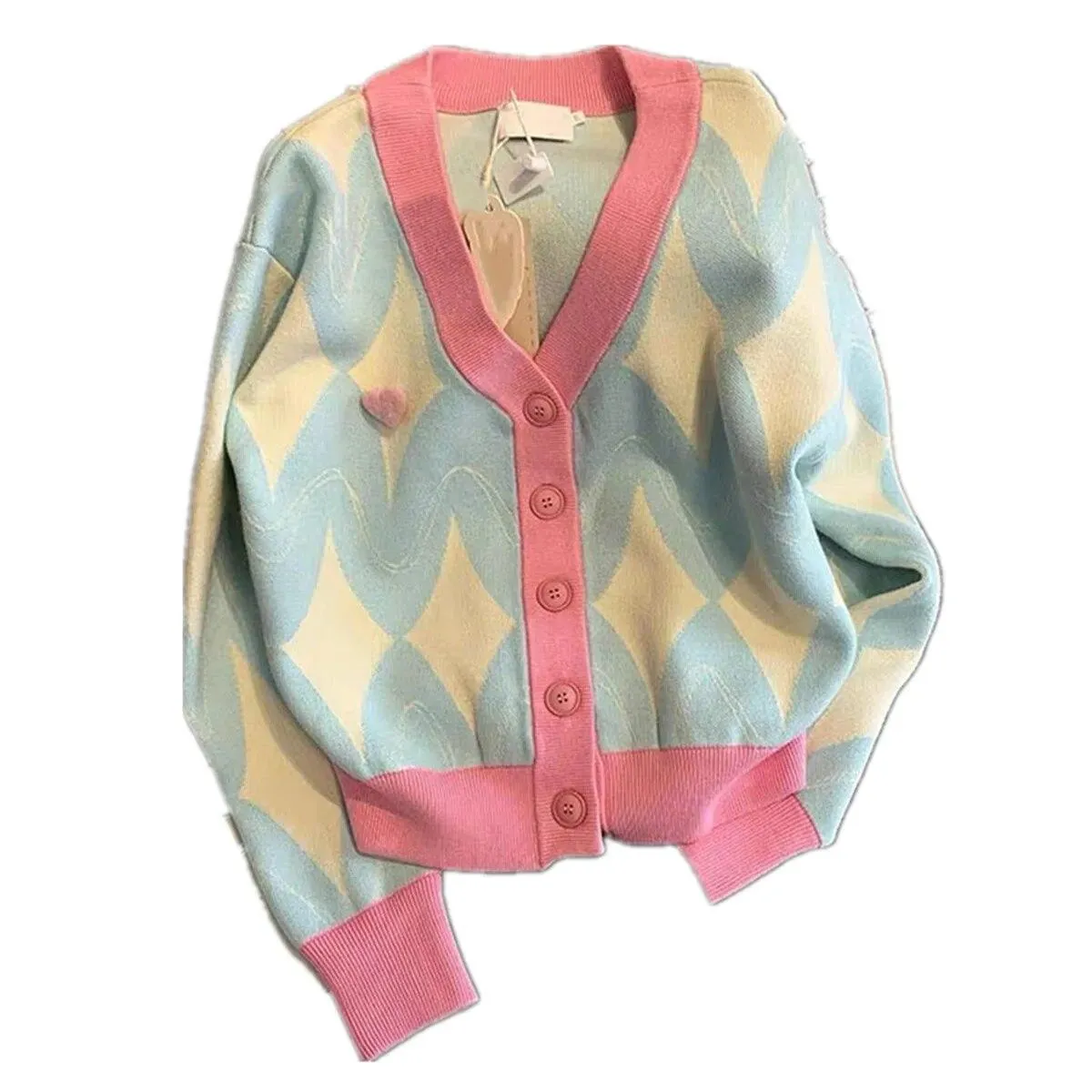 Cardigan per maglione da donna 2023 Cardigan nuovo colore Top con scollo a V Design Cappotto Cardigan lavorato a maglia