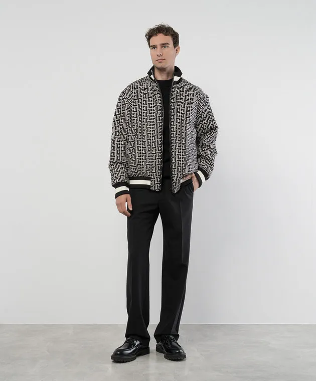 Casablanca Pantaloni neri con lana MPF24TR10203