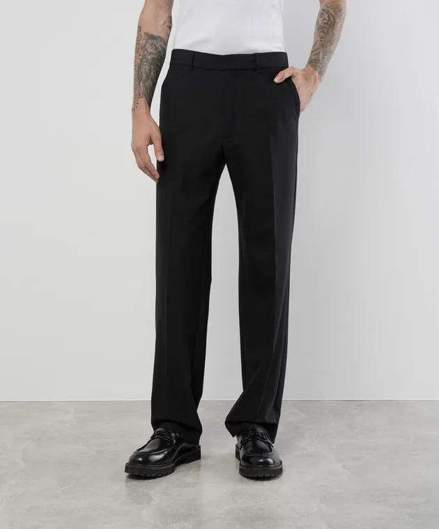 Casablanca Pantaloni neri con lana MPF24TR10203
