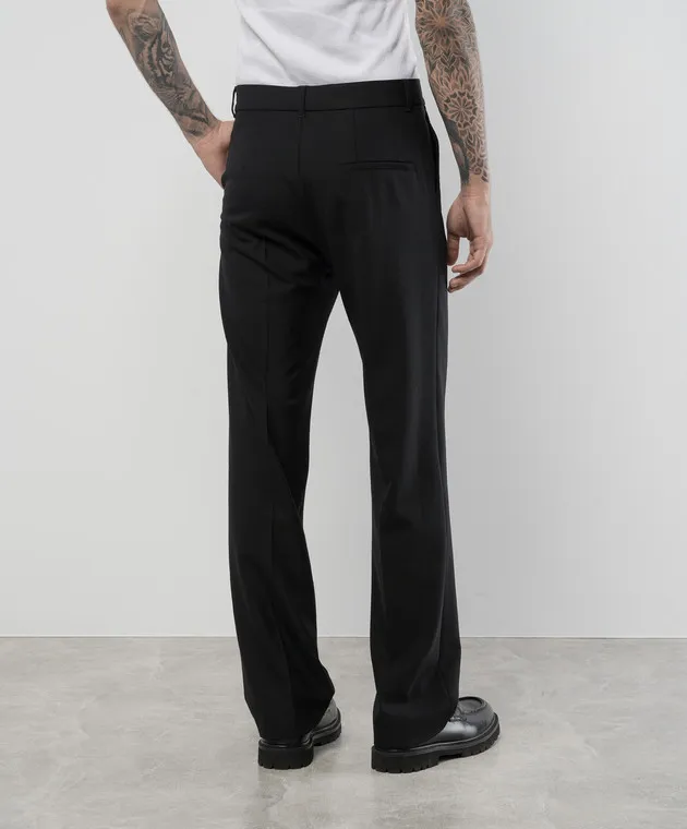 Casablanca Pantaloni neri con lana MPF24TR10203