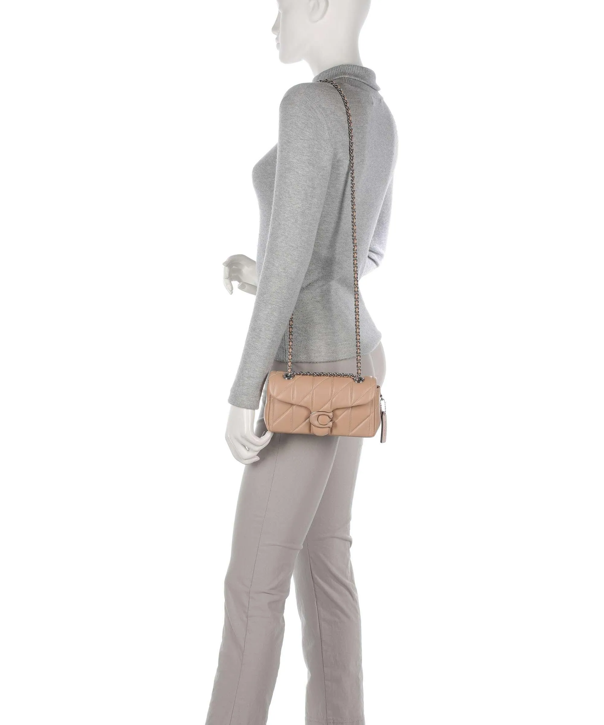  Coach Tabby 20 Borsa a spalla nappa pelle marrone chiaro  