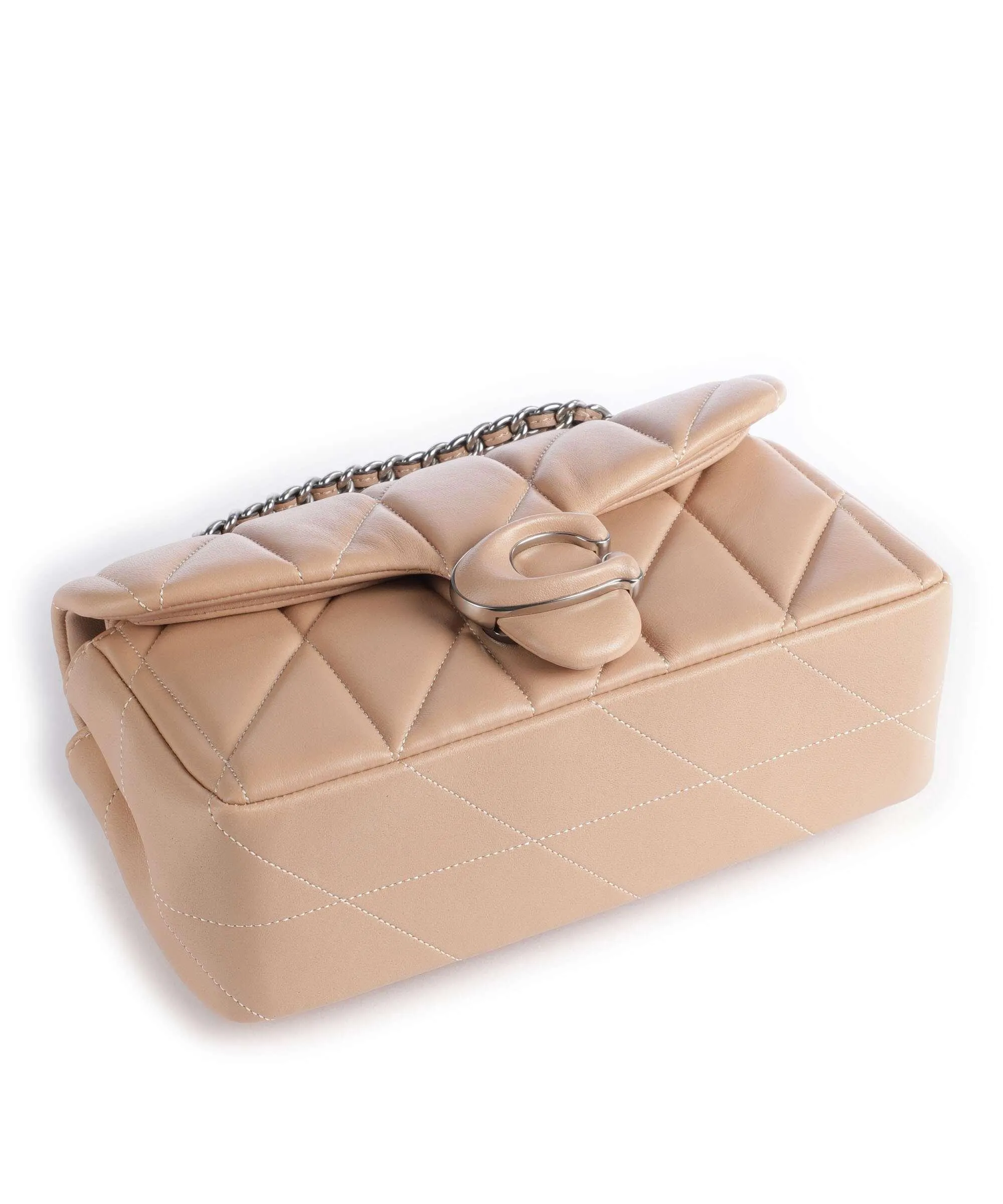  Coach Tabby 20 Borsa a spalla nappa pelle marrone chiaro  