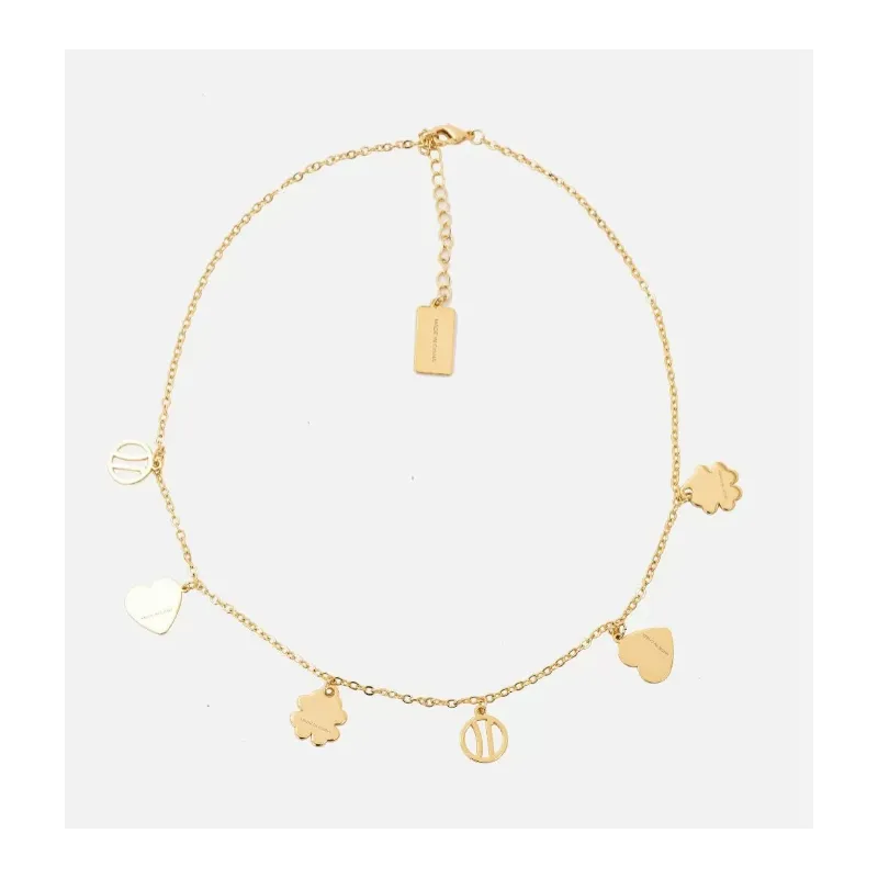 Collana con charms in ottone Oro Chiaro