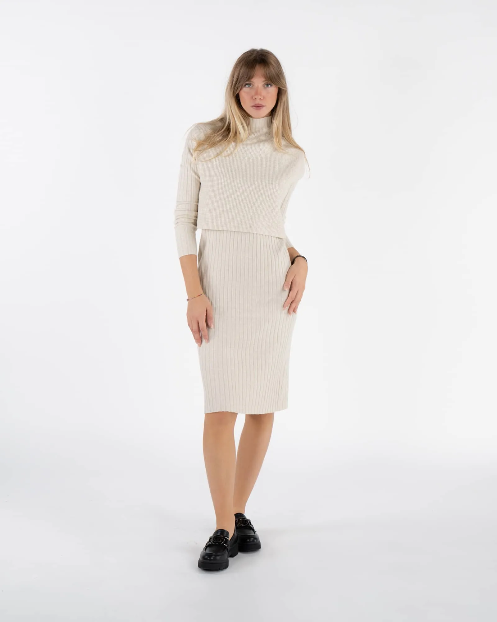 Completo in maglia - BEIGE