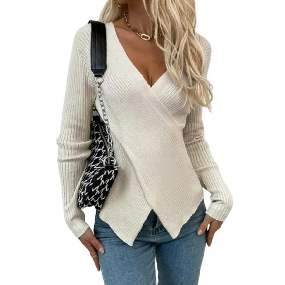 Crop Top per le donne 2024 Primavera Inverno Basic maglione lavorato a maglia Pullover T Shirt Tee Femal Abbigliamento Camic