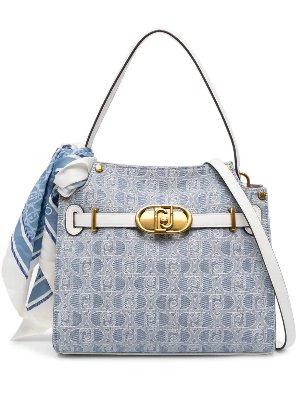 Denim Tote Bag with Jacquard Logo / Jeans