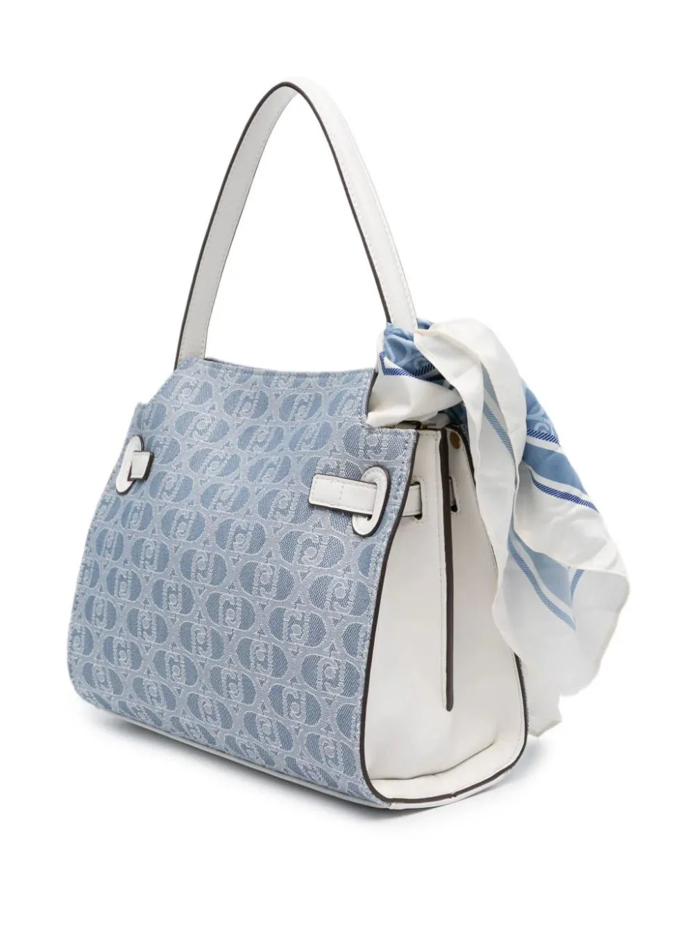 Denim Tote Bag with Jacquard Logo / Jeans