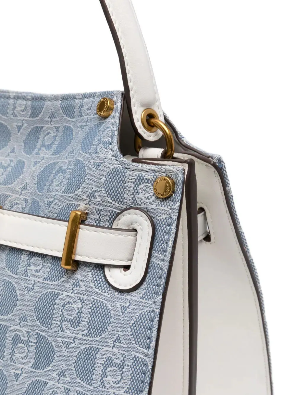 Denim Tote Bag with Jacquard Logo / Jeans