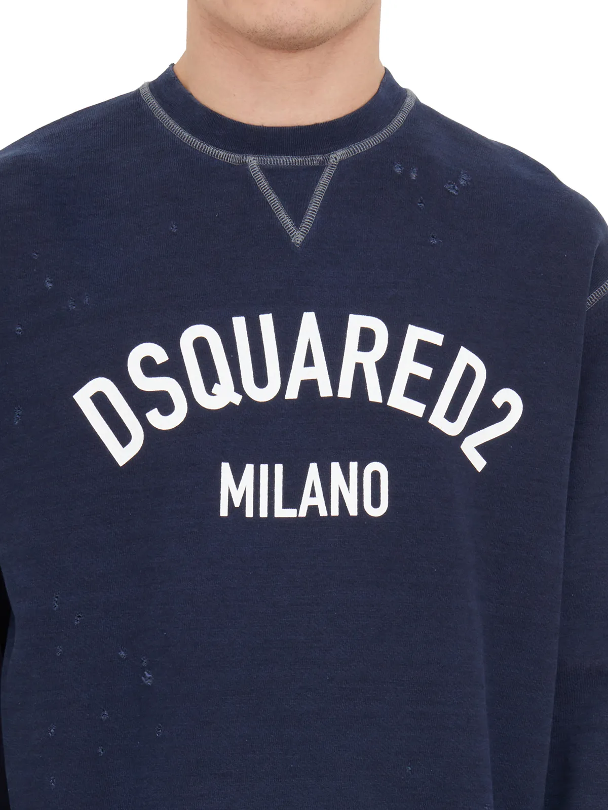 DSQUARED  FELPA GIROCOLLO LOGO 