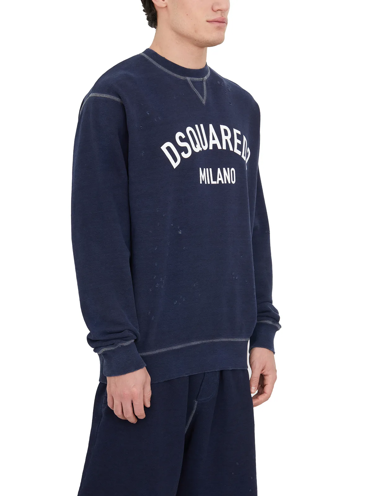 DSQUARED  FELPA GIROCOLLO LOGO 