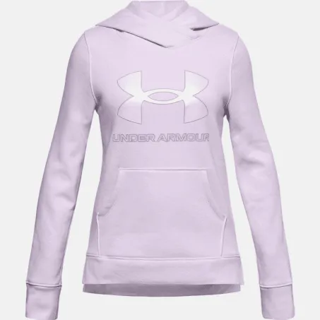 FELPA BAMBINA UNDER ARMOUR UA RIVAL FLEECE LOGO ROSA