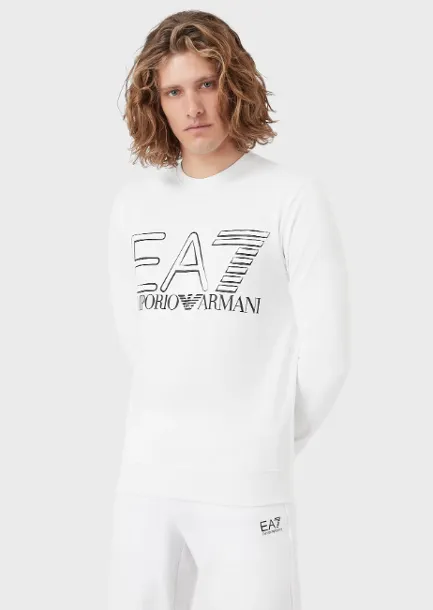 Felpa EA7 Emporio Armani 3LPM44 1100 Bianco