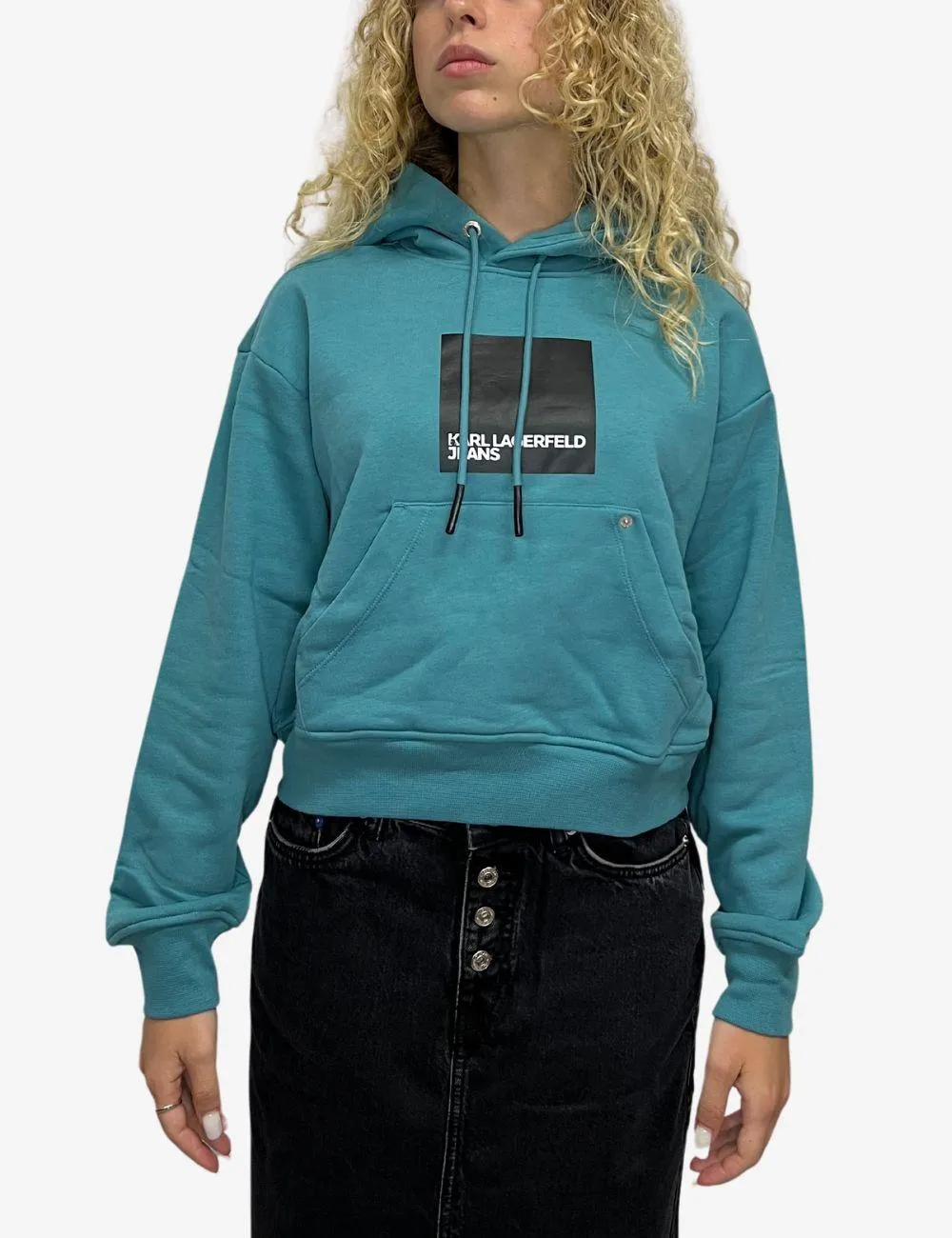 Felpa Karl Lagerfeld Jeans con cappuccio cropped donna