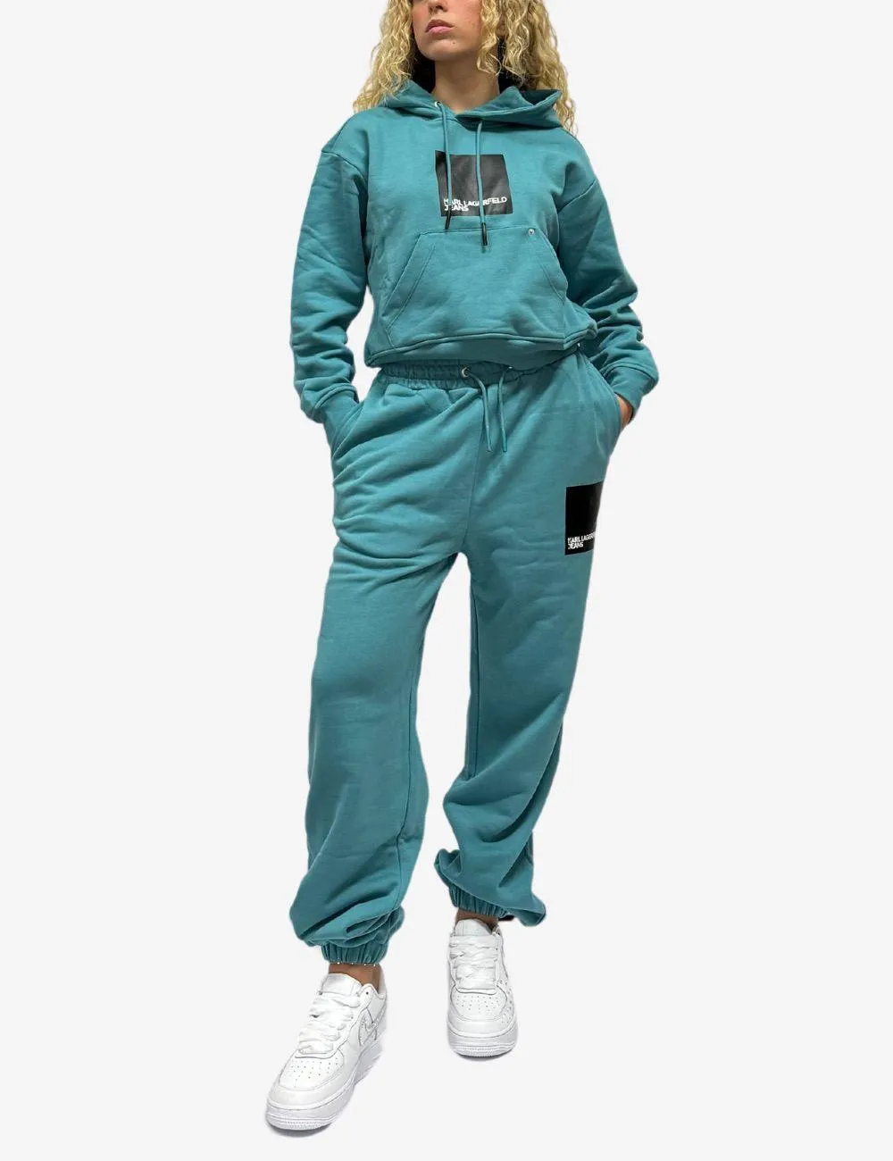 Felpa Karl Lagerfeld Jeans con cappuccio cropped donna