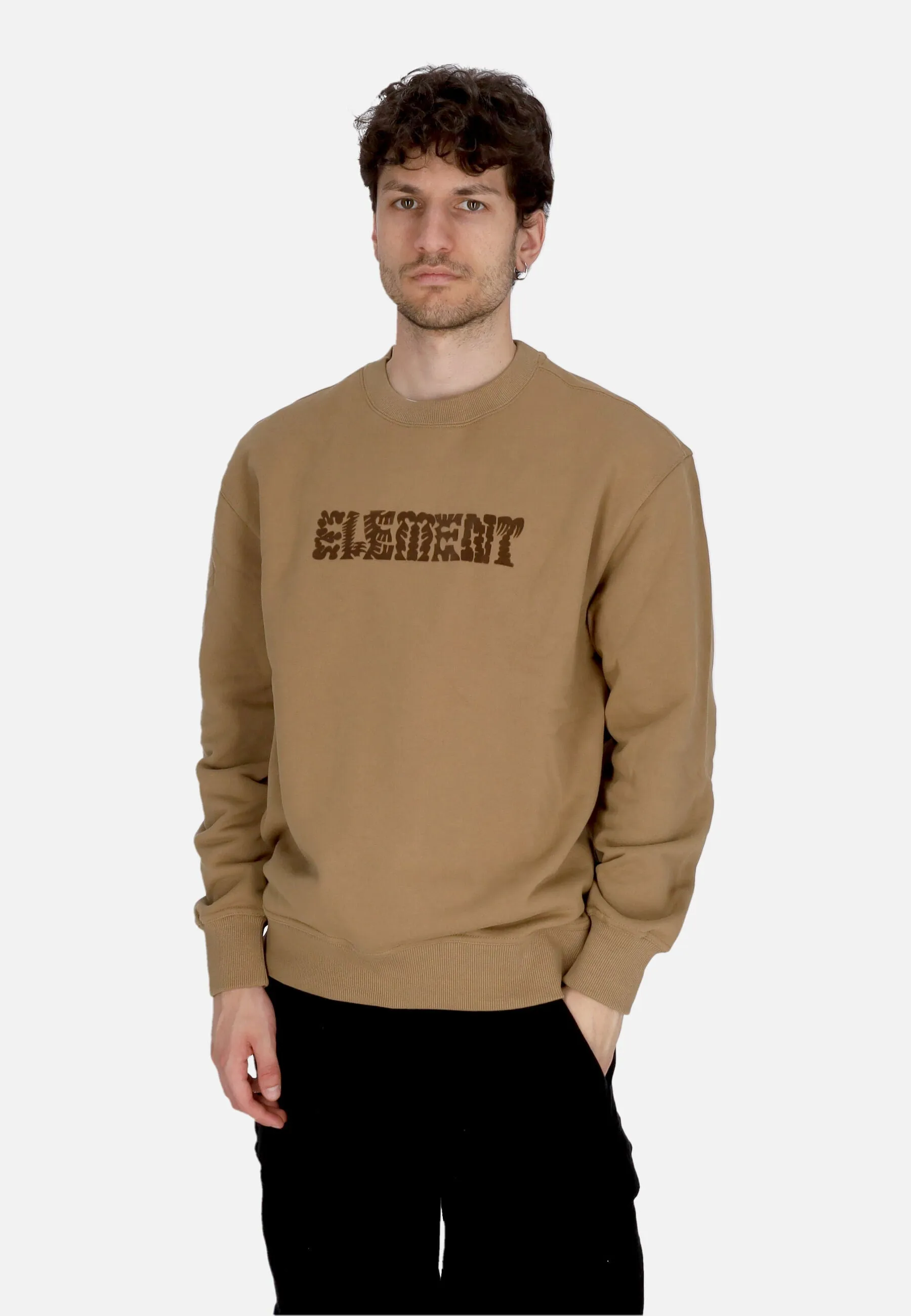 Felpa Leggera Girocollo Uomo Cornell Cipher Crewneck Khaki