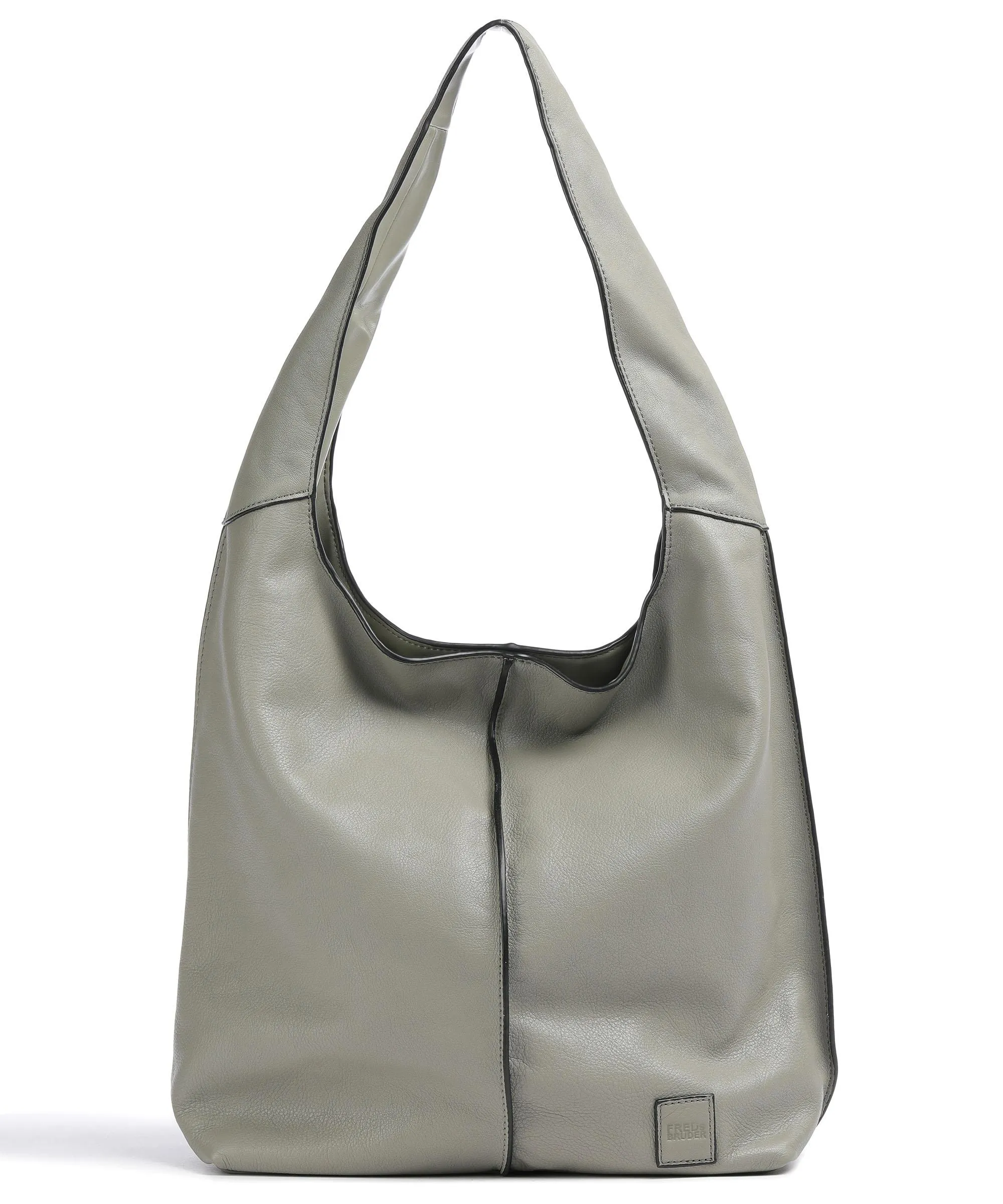 FredsBruder FB Borsa hobo pelle granulata grigio-verde  