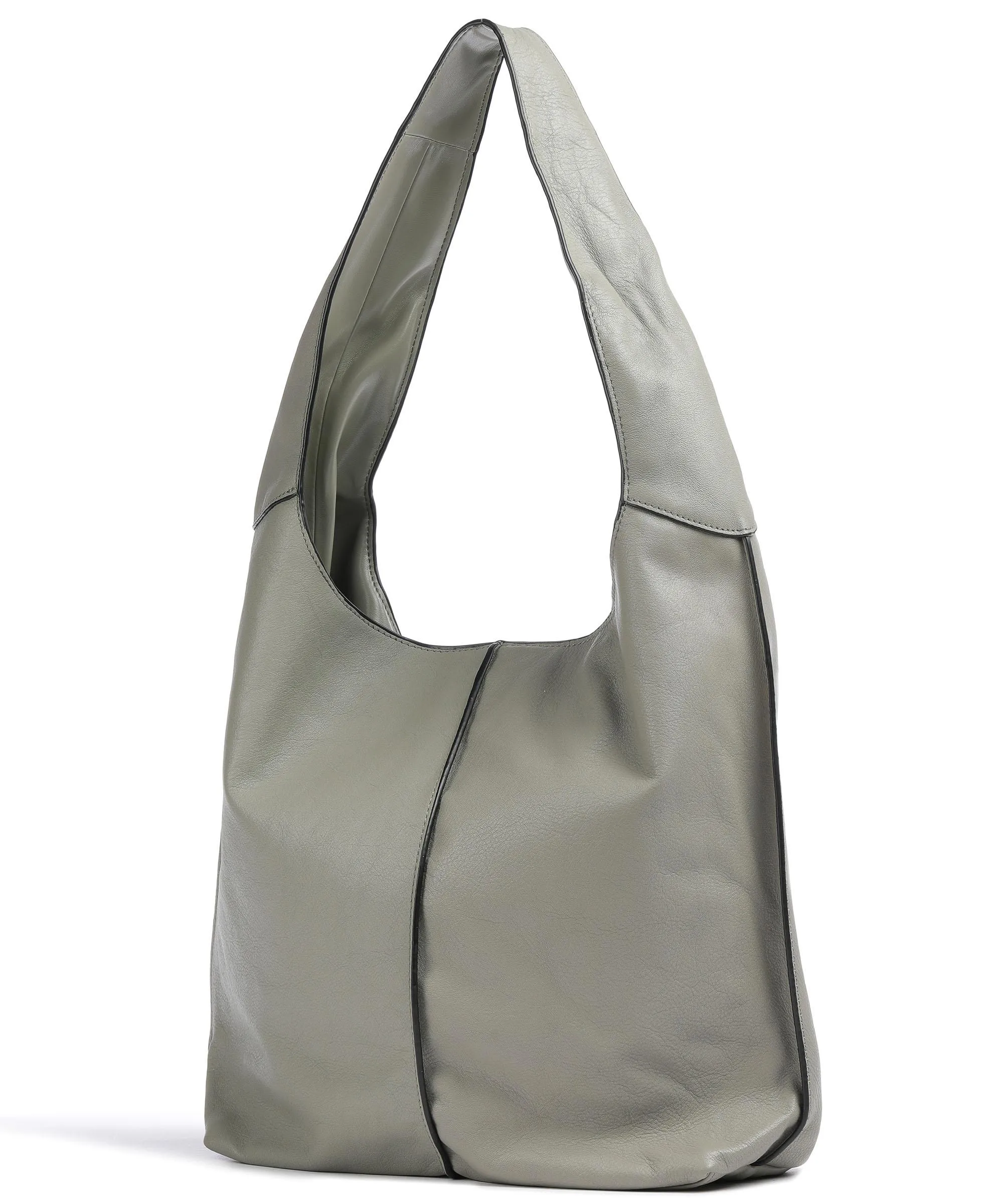  FredsBruder FB Borsa hobo pelle granulata grigio-verde  