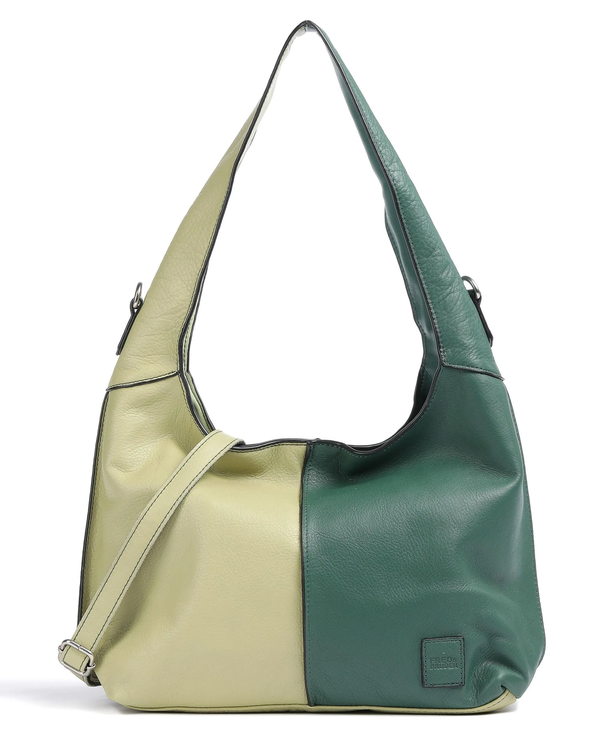  FredsBruder FB Borsa hobo pelle granulata verde  