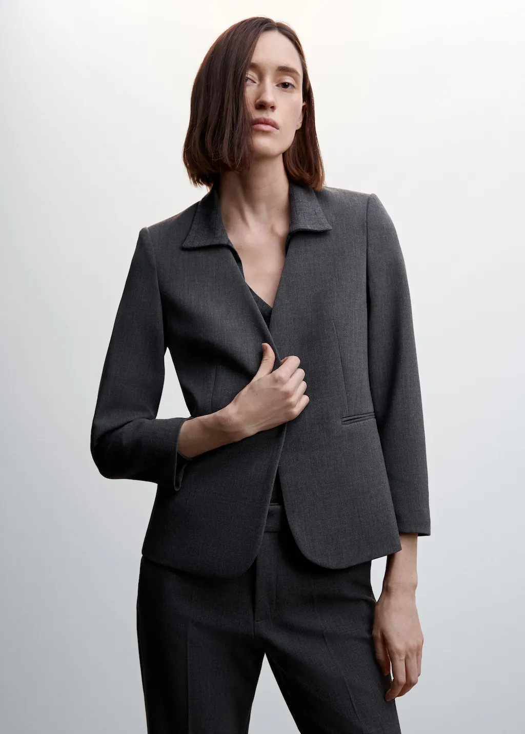 Giacca completo collarless