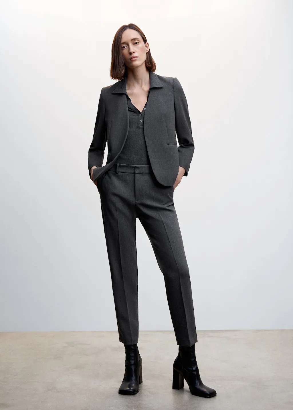 Giacca completo collarless
