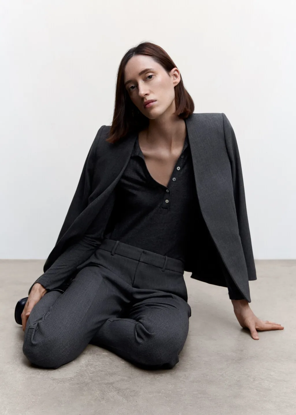 Giacca completo collarless
