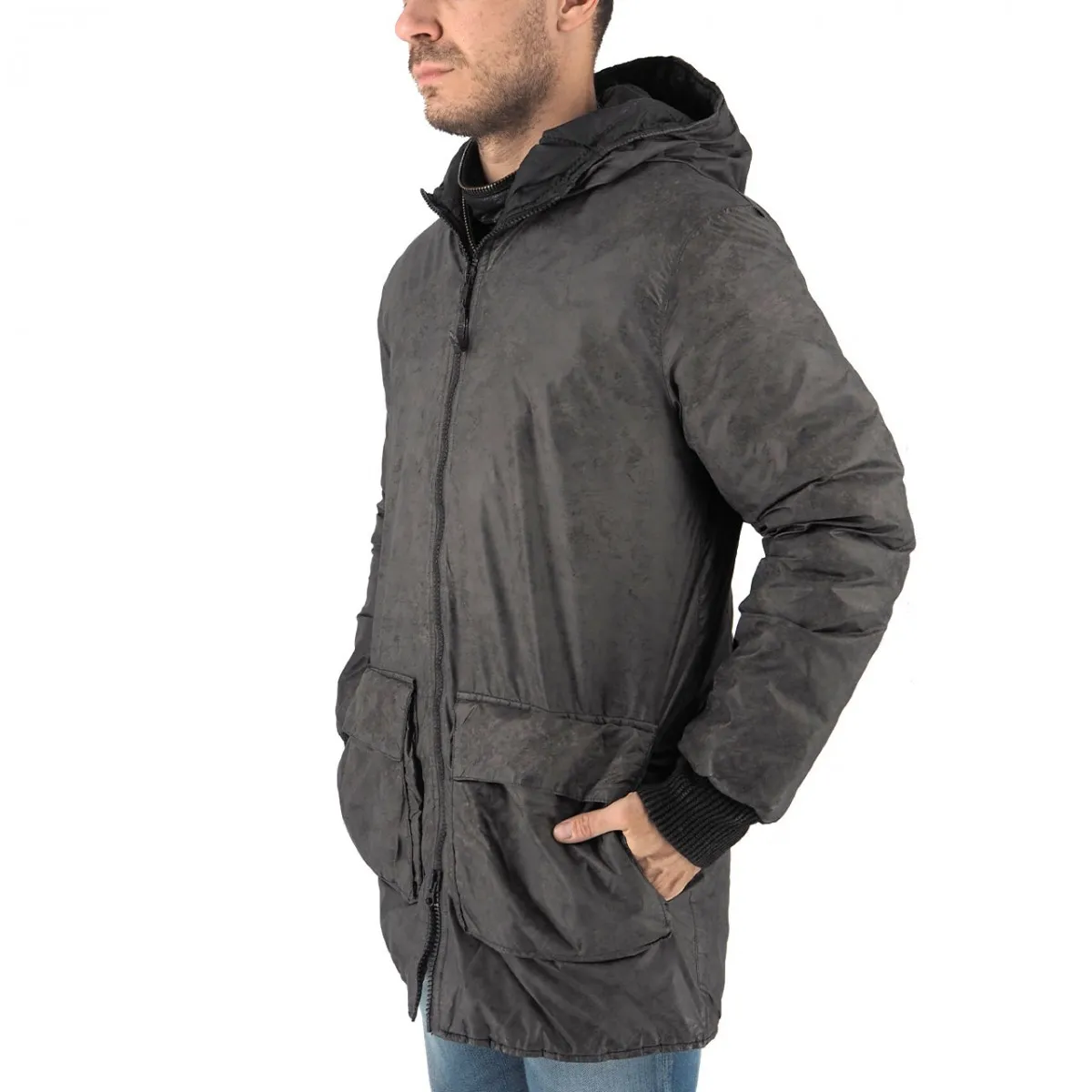 Giacca Con Cappucio Gray Nebbia