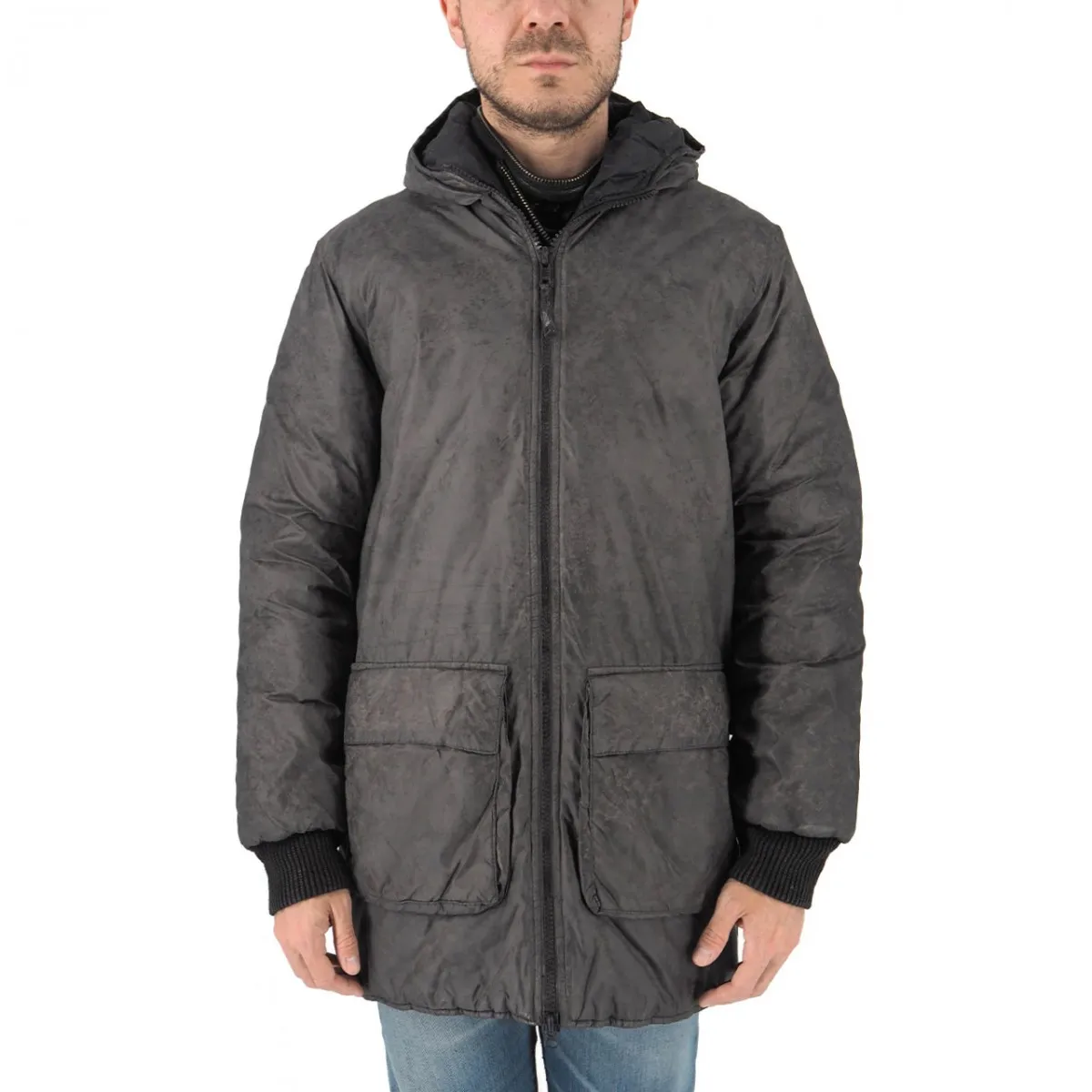 Giacca Con Cappucio Gray Nebbia