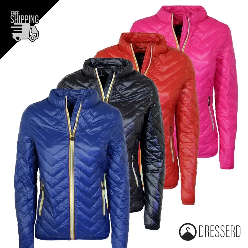 Giubbotto Donna Dresserd Piumino Leggero Giubbotti Zip Colorata Slim Fit