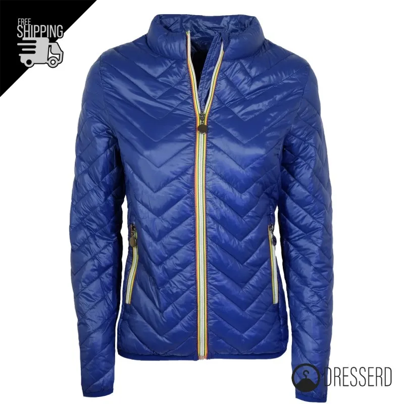 Giubbotto Donna Dresserd Piumino Leggero Giubbotti Zip Colorata Slim Fit
