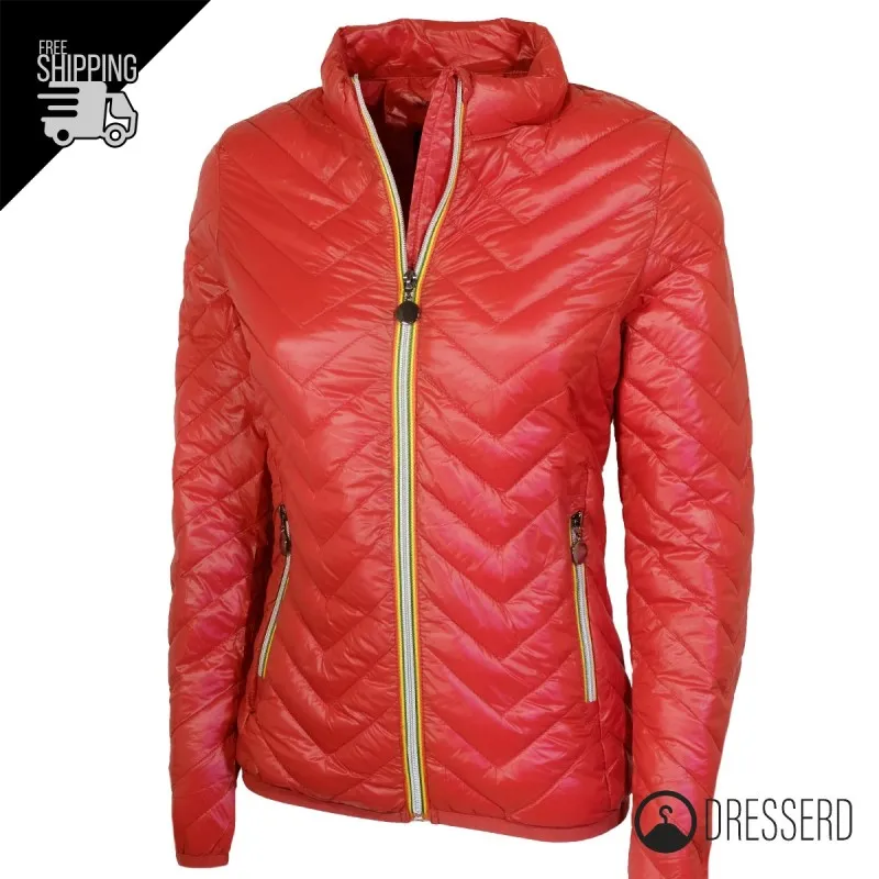 Giubbotto Donna Dresserd Piumino Leggero Giubbotti Zip Colorata Slim Fit
