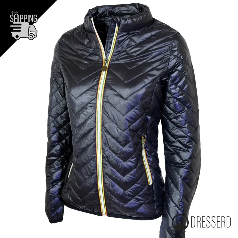Giubbotto Donna Dresserd Piumino Leggero Giubbotti Zip Colorata Slim Fit