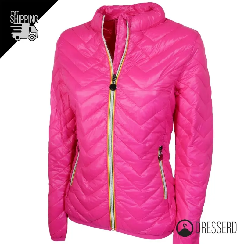 Giubbotto Donna Dresserd Piumino Leggero Giubbotti Zip Colorata Slim Fit