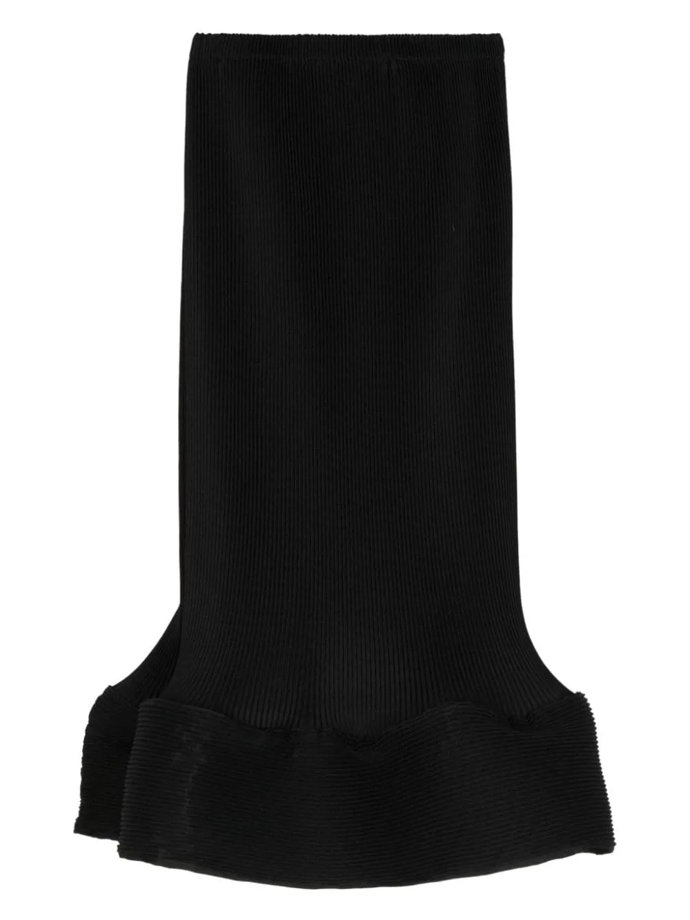 Gonna a coste con orlo svasato in nero di Melitta Baumeister - donna