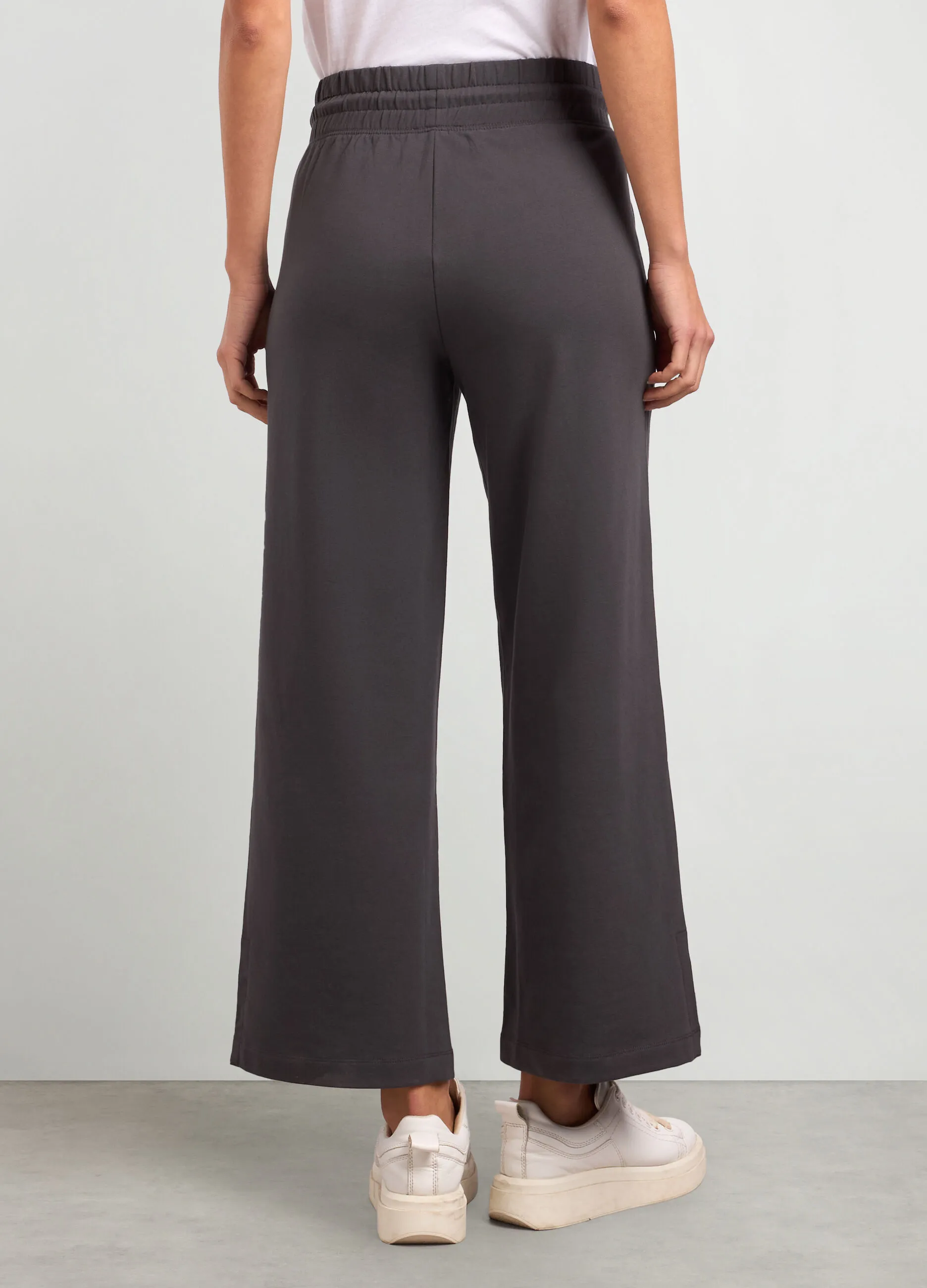 HOLISTIC  Joggers wide leg in felpa di cotone stretch donna