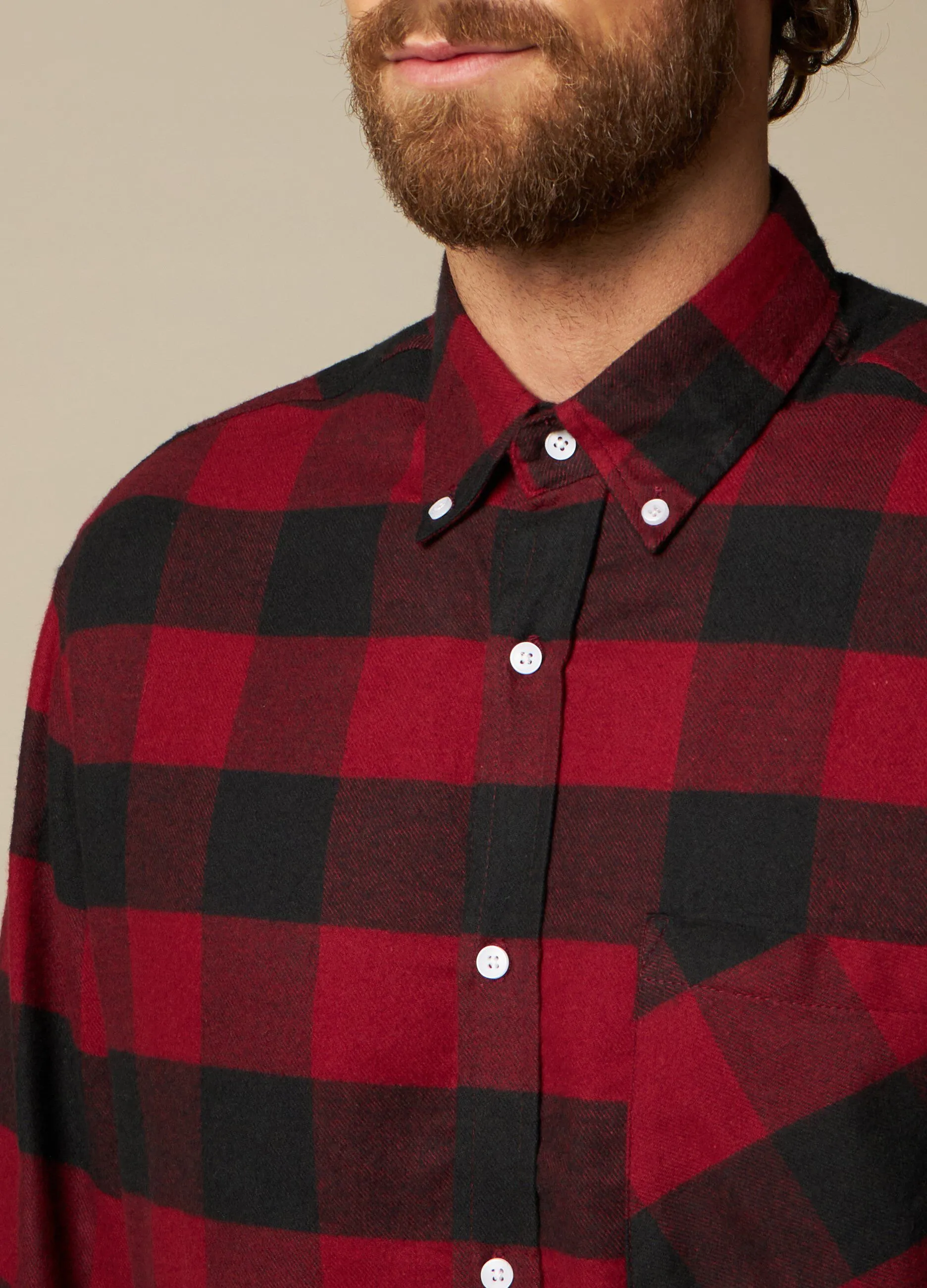 J. HART & BROS  Camicia a quadri in flanella uomo