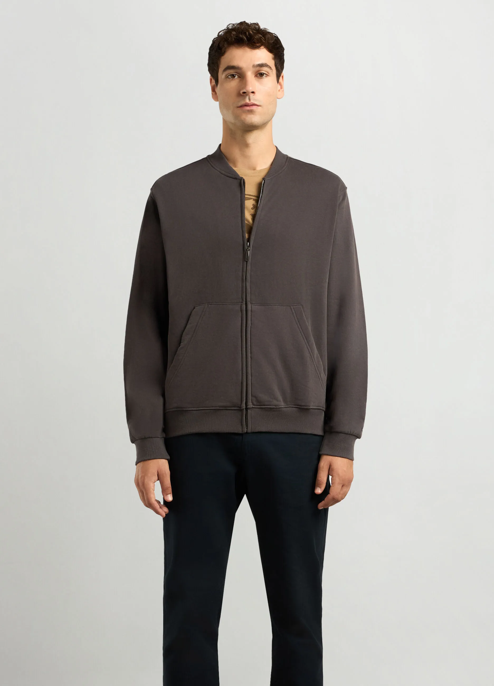 J. HART & BROS  Felpa in puro cotone full zip uomo