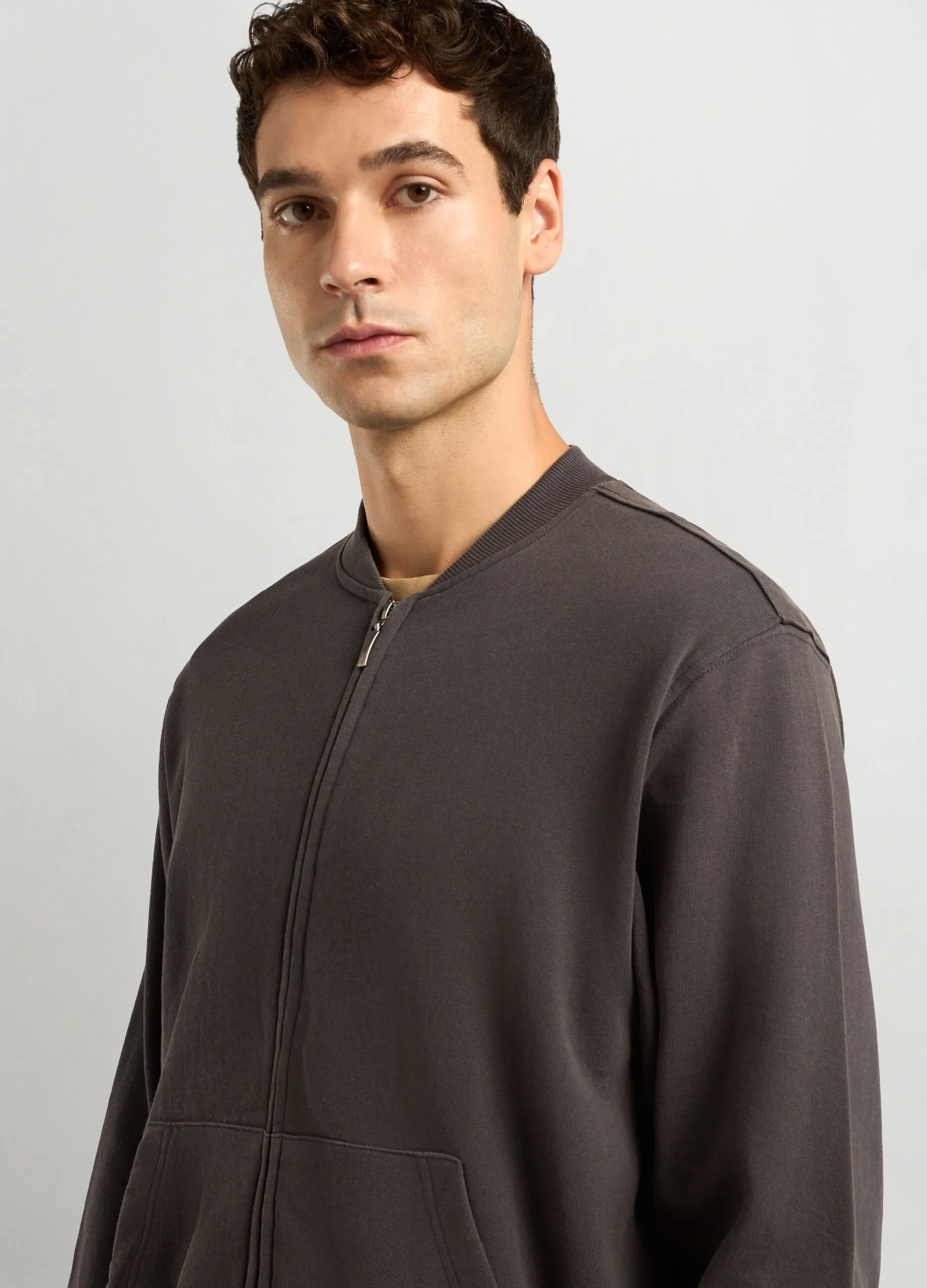 J. HART & BROS  Felpa in puro cotone full zip uomo
