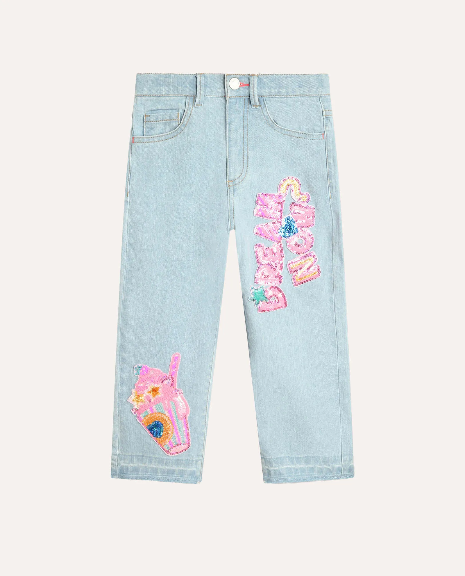 Jeans cinque tasche Billieblush per bambina in twill