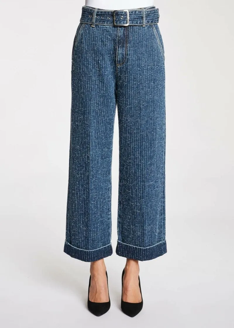 Jeans con motivo a righe