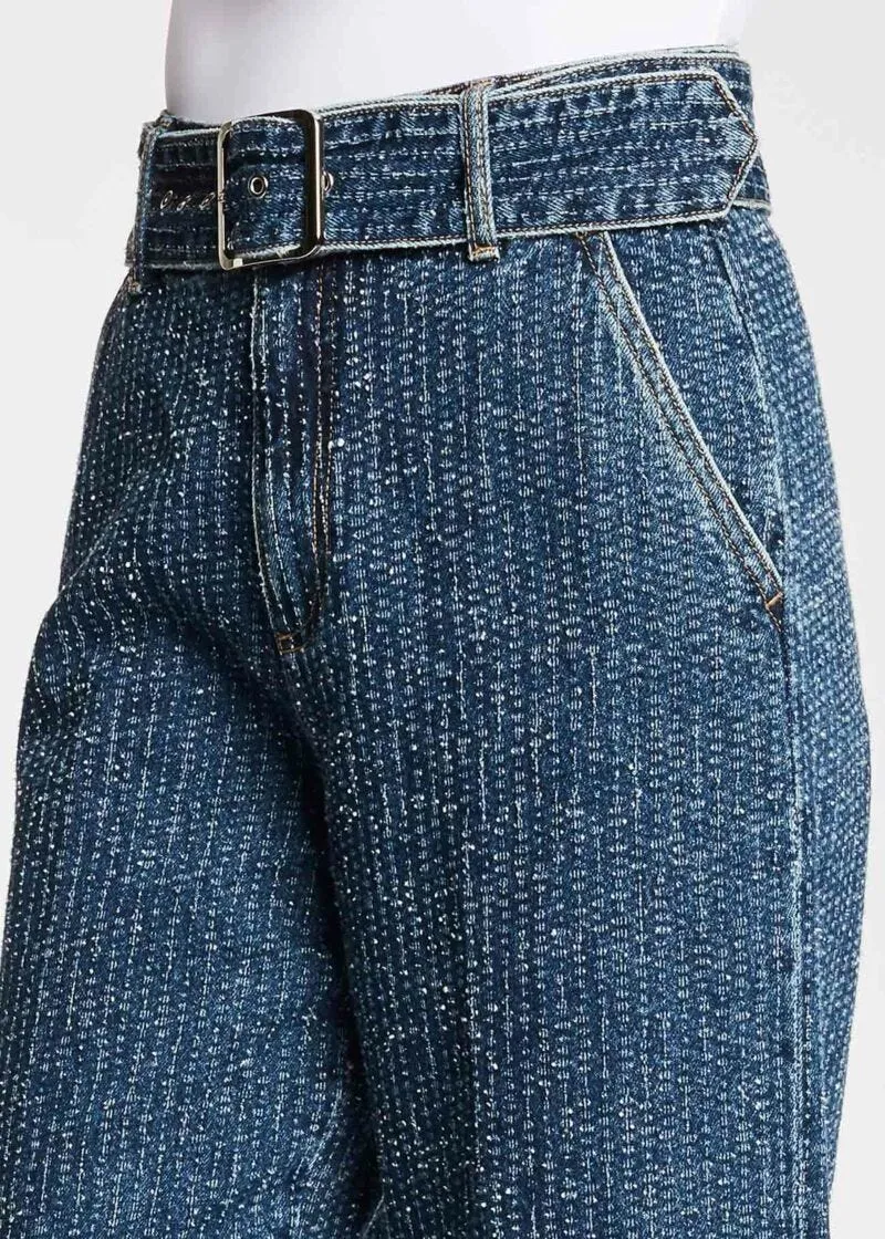 Jeans con motivo a righe