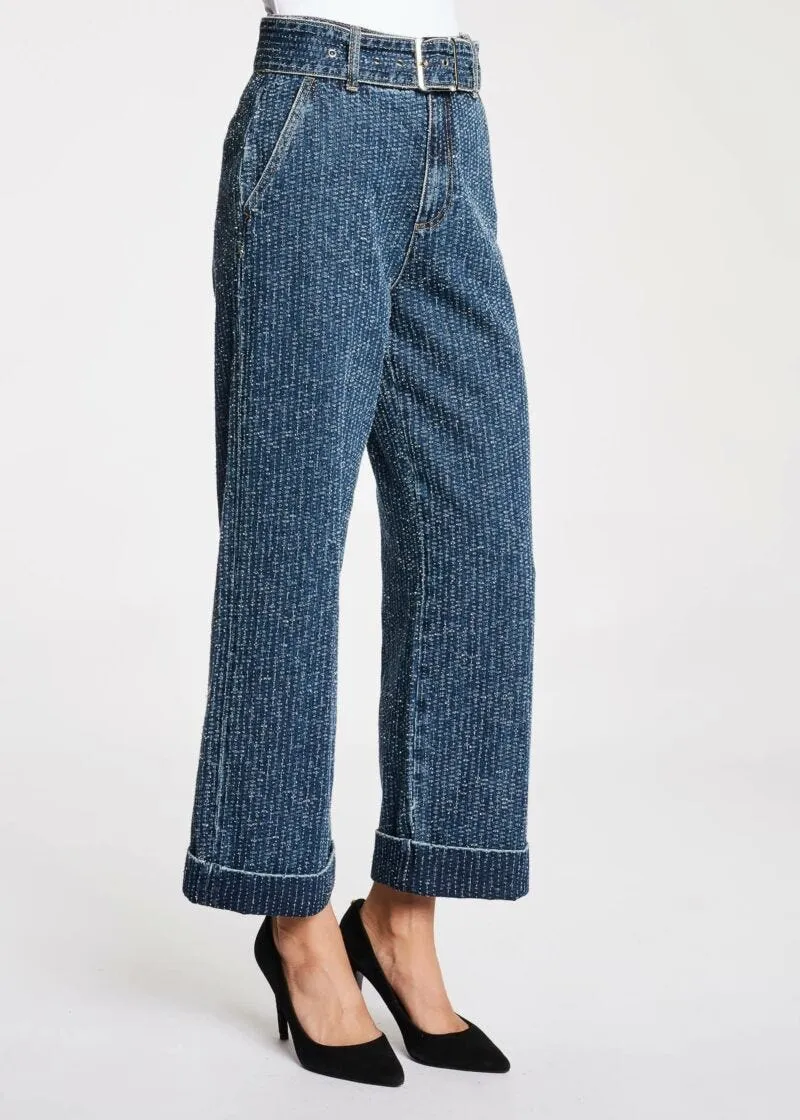 Jeans con motivo a righe