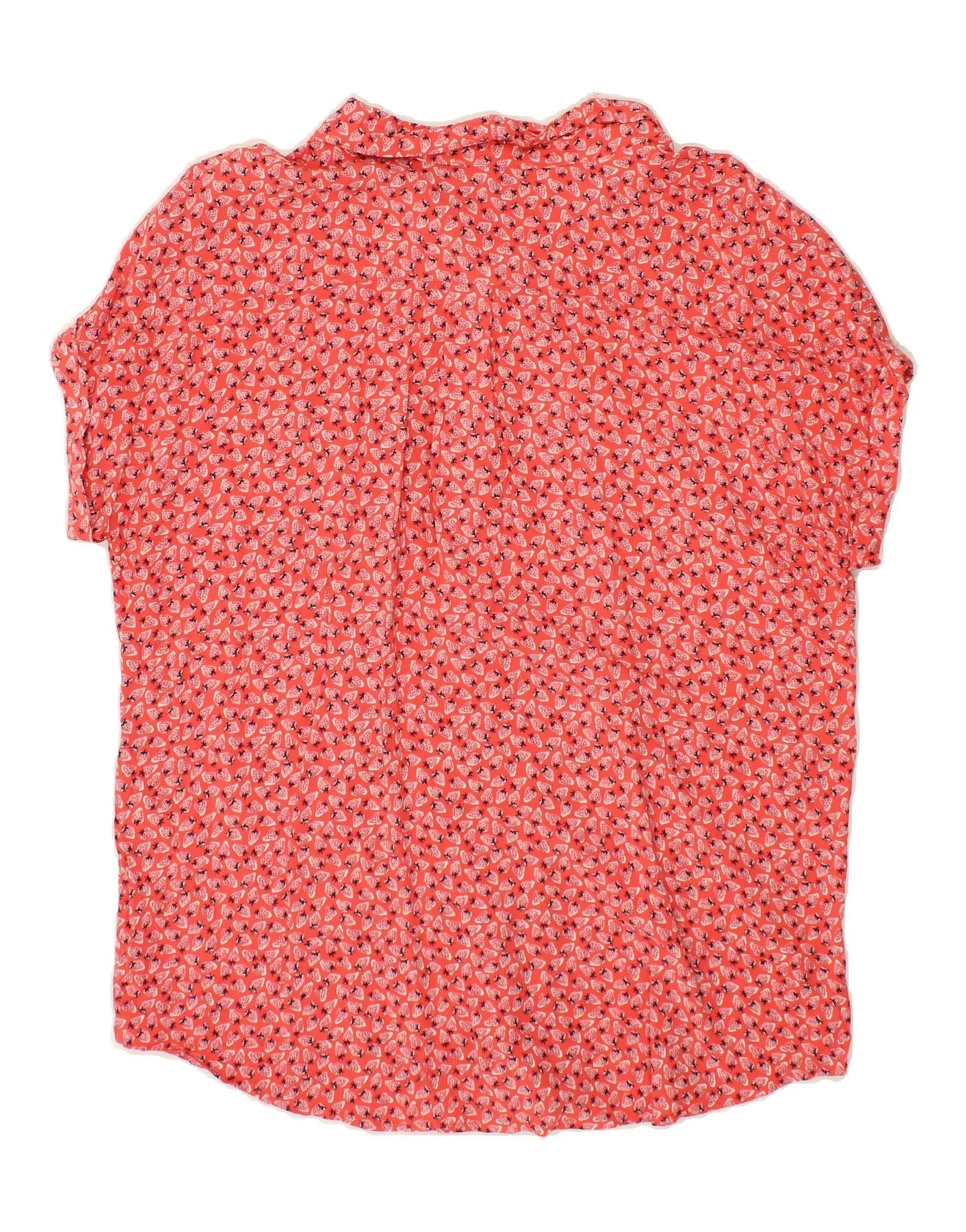 JULES Womens Abstract Pattern Short Sleeve Shirt Blouse UK 14 Large Red