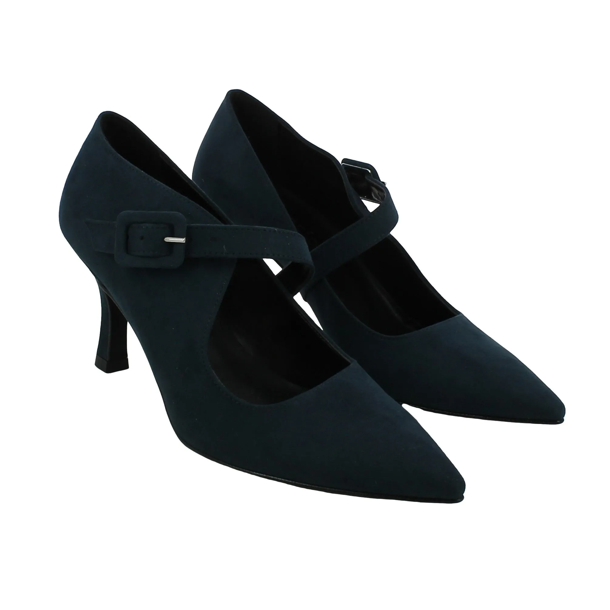 L'Angolo  Décolleté Donna in Camoscio Blu con Tacco 8 cm 