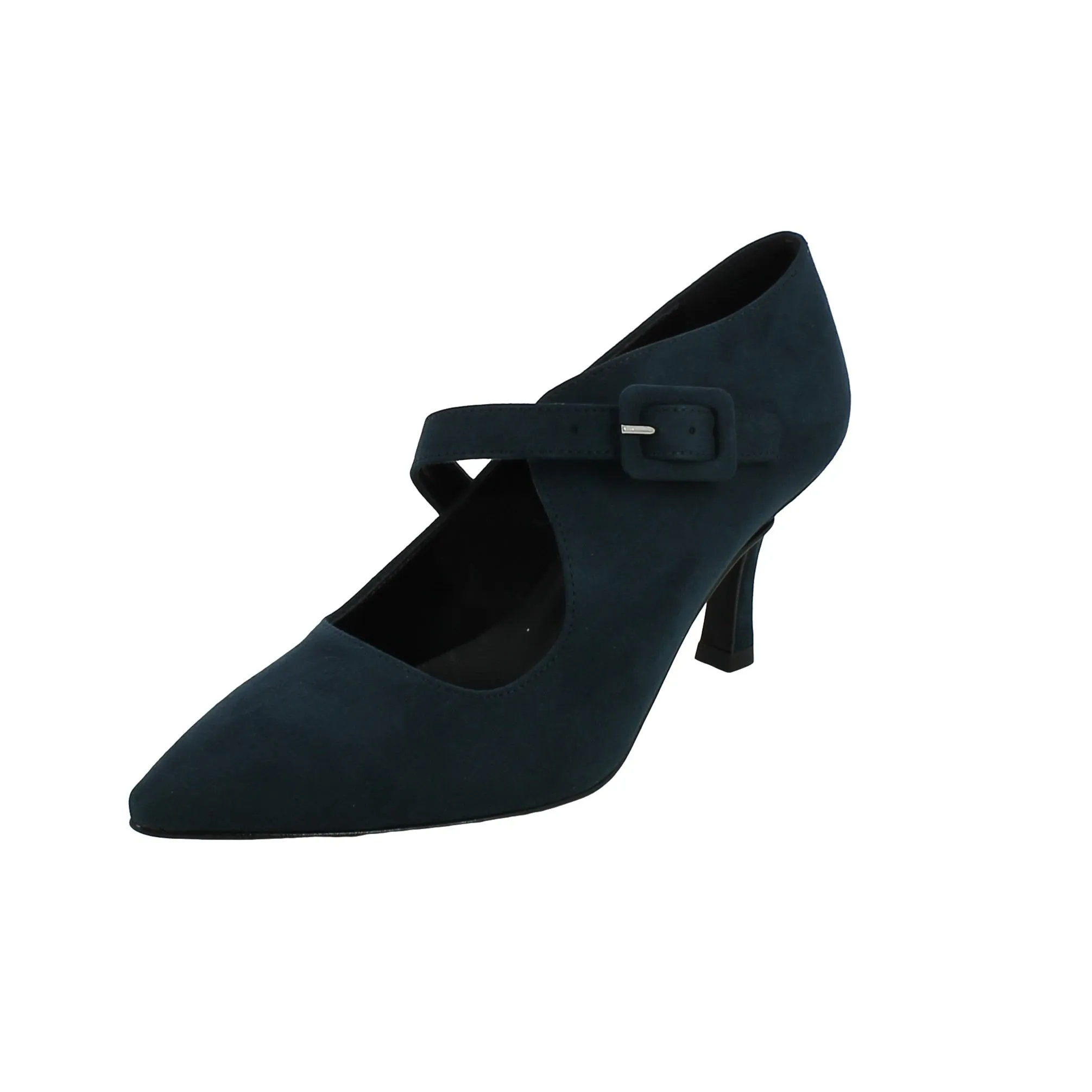 L'Angolo  Décolleté Donna in Camoscio Blu con Tacco 8 cm 