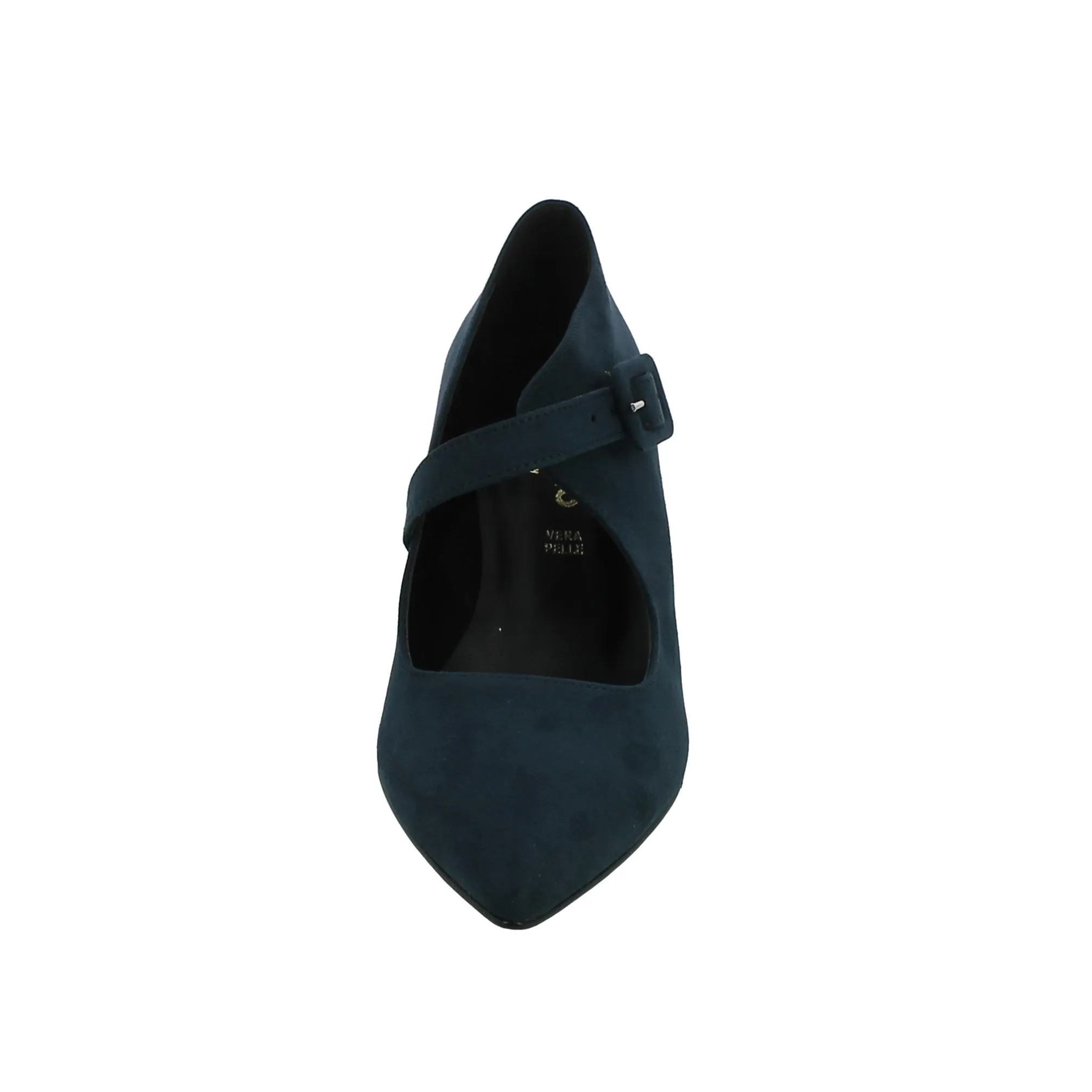 L'Angolo  Décolleté Donna in Camoscio Blu con Tacco 8 cm 