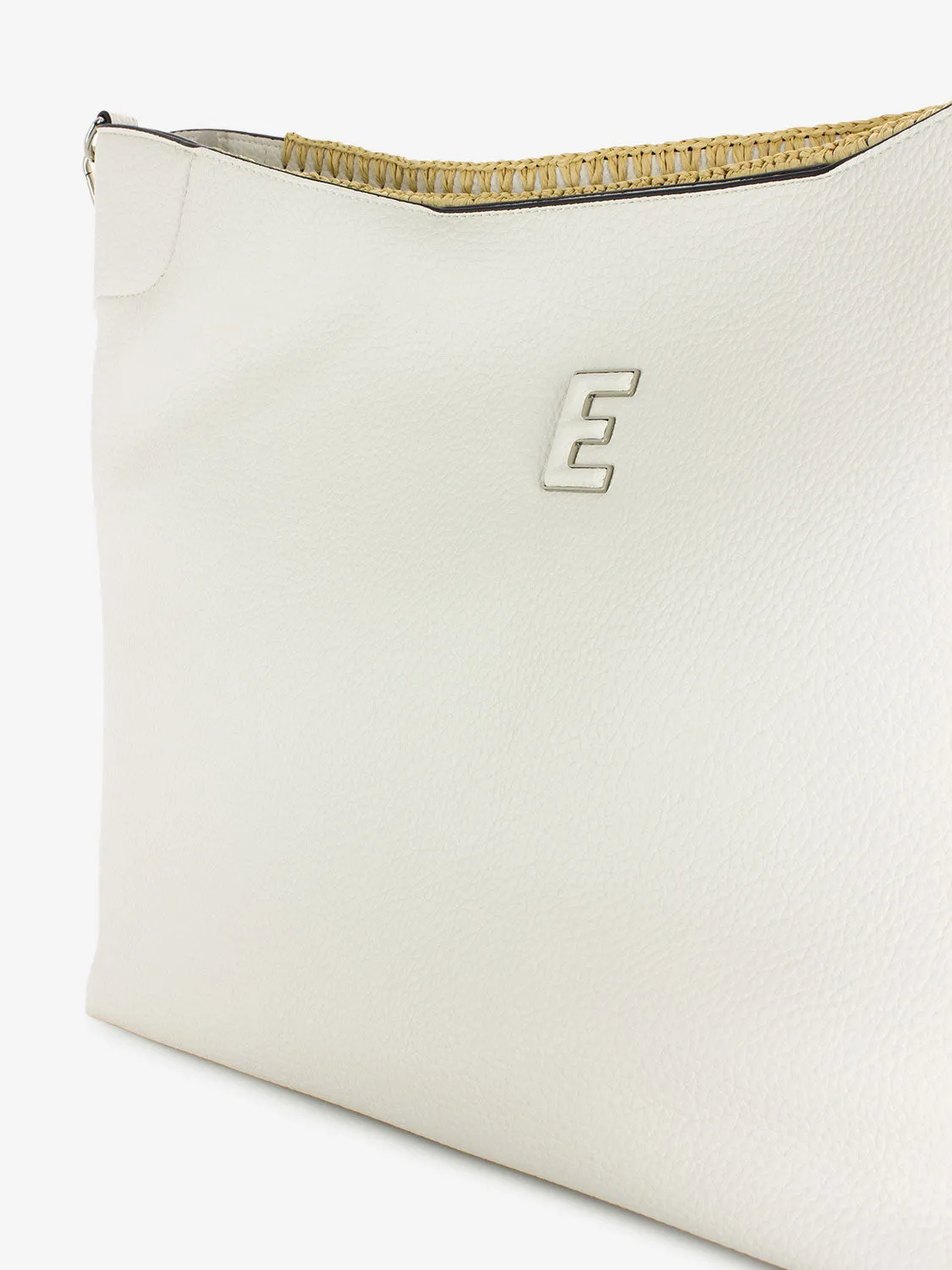 Large tote Rachele interlacing white
