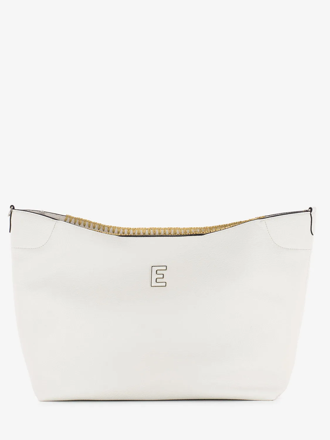 Large tote Rachele interlacing white
