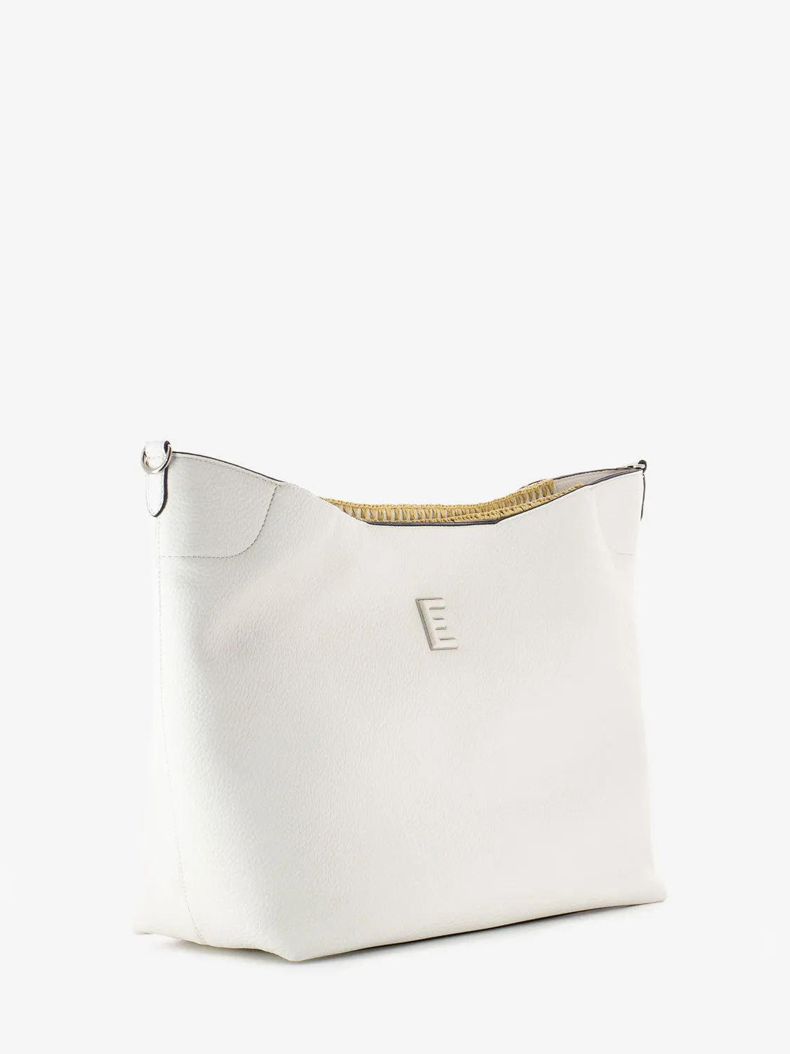 Large tote Rachele interlacing white